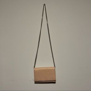 Faux Leather Clutch Bag Card Holder Change Pocket Stripes Chain Strap Snap